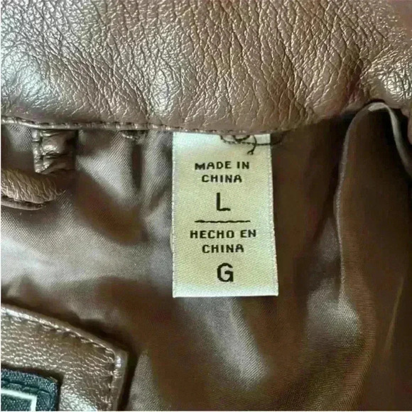 Levi's Faux-Leather Latch Collar Moto Racer Jacket in Chocolate Brown-Large NWT - Picture 5 of 10